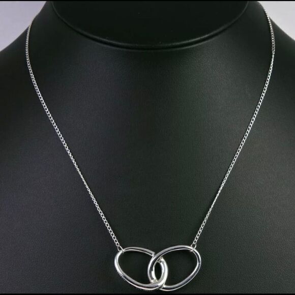 AuthenticTiffany & Co. Elsa Peretti Large Interlocking Ovals 925 Sterling Silver - Picture 3 of 10